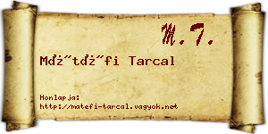 Mátéfi Tarcal névjegykártya